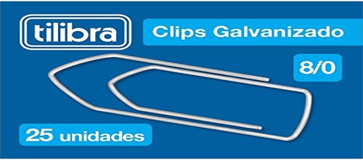 Tilibra - Clips 8/0 Galvanizado 25 Unidades