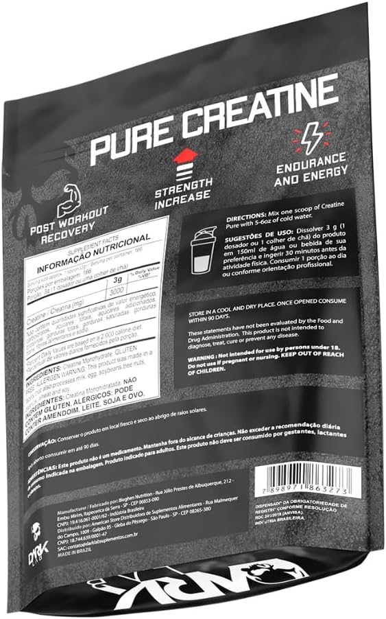 Creatina Pura Refil 500G Monohidratada Dark Lab