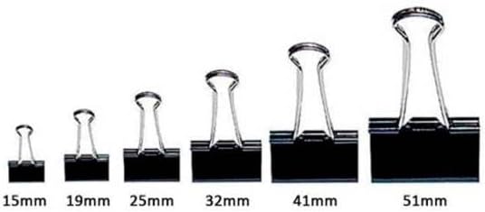 Clip Blinder de 15 mm para 40 hojas, CIS, negro, 12 unidades