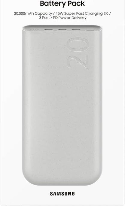 Samsung Bateria Carregador Portatil 3x USB-C 20000mAh Super Rapida 45W