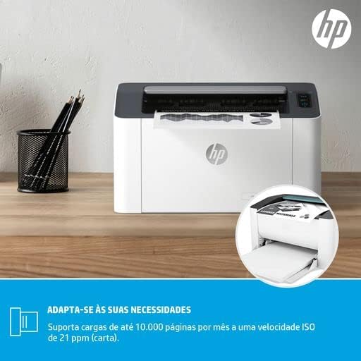 Impressora HP Laser 107w Tecnologia Laser Wi-Fi - Conectividade: USB 2.0 de alta velocidade