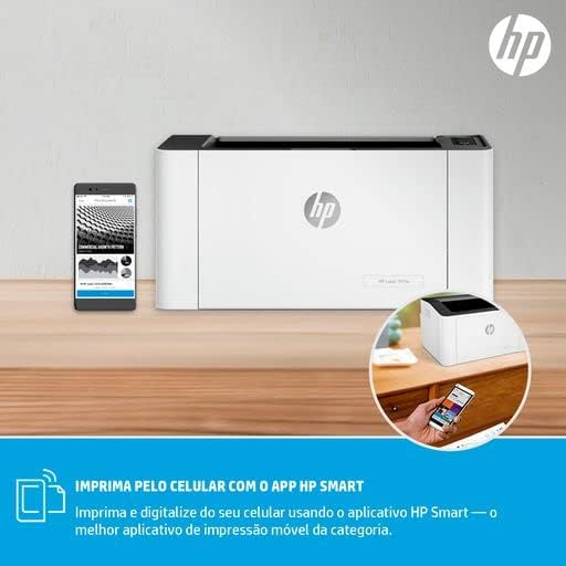 Impressora HP Laser 107w Tecnologia Laser Wi-Fi - Conectividade: USB 2.0 de alta velocidade