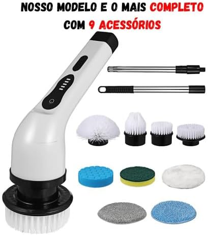 Esfregão Elétrico 9 Em 1 Mop Sem fio - Recarregavel