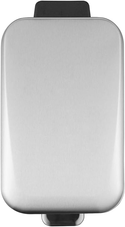 Papelera delgada de acero inoxidable con cierre suave - Rectangular de 5 litros con pedal de acero inoxidable