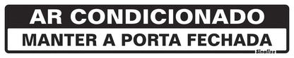 Placa em Poliestireno 5X25 Cm - Ar Condicionado, SINALIZE, Branca