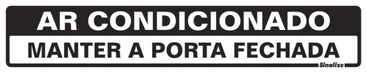 Placa em Poliestireno 5X25 Cm - Ar Condicionado, SINALIZE, Branca