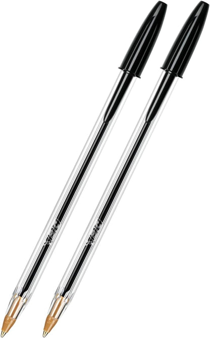 BIC Caneta Esferográfica Cristal Dura Mais, 3 Canetas Pretas