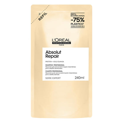 L’Oréal Professionnel | Absolut Repair Shampoo Refil | Com Proteína e Quinoa Dourada para cabelos danificados e secos | SERIE EXPERT | 240ml