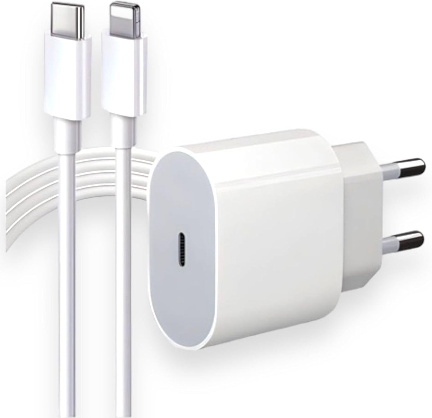 Cabo Usb-C-Lightning + Fonte Carregador 25W Turbo Compatível iPhone X Xr SE 11 12 13 14