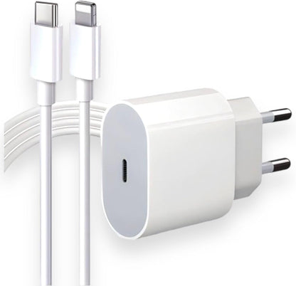 Cabo Usb-C-Lightning + Fonte Carregador 25W Turbo Compatível iPhone X Xr SE 11 12 13 14