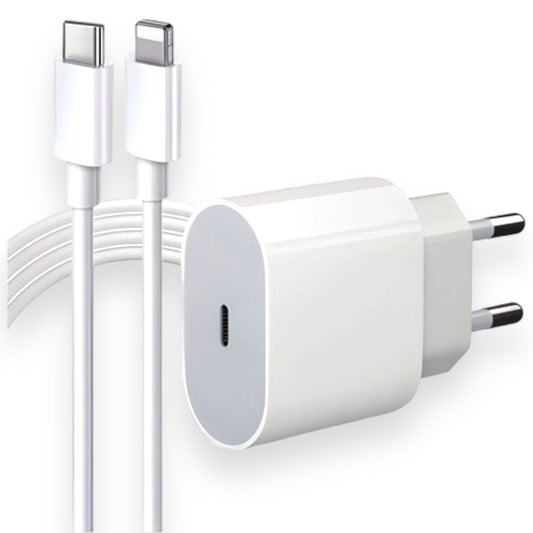 Cabo Usb-C-Lightning + Fonte Carregador 25W Turbo Compatível iPhone X Xr SE 11 12 13 14