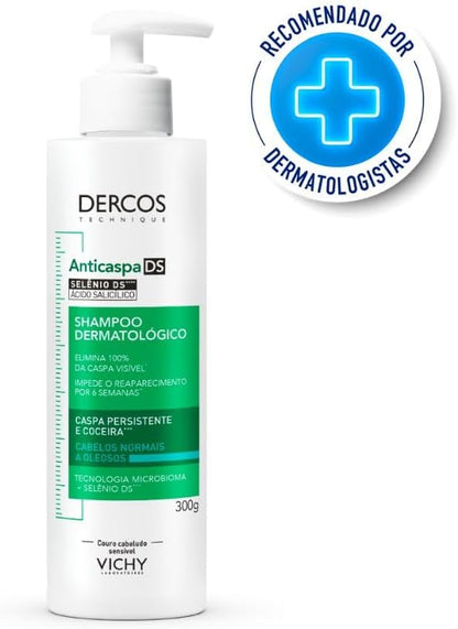 Vichy, Dercos Shampoo Anticaspa para Cabelos Normais a Oleosos, 300ml