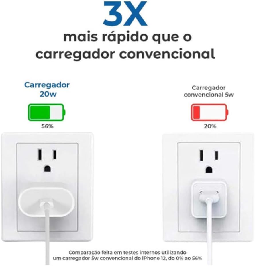 Cabo Usb-C-Lightning + Fonte Carregador 25W Turbo Compatível iPhone X Xr SE 11 12 13 14