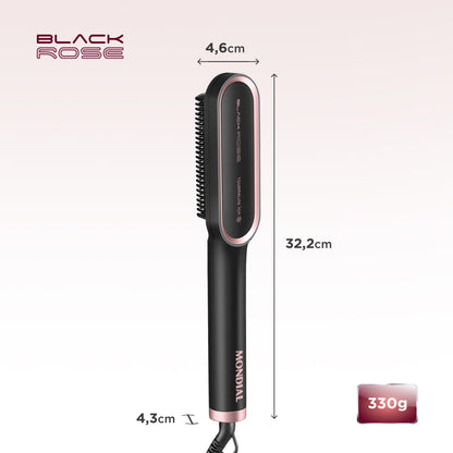Cepillo alisador Black Rose, Mondial, Negro/Rosa, 36 W, Bivolt