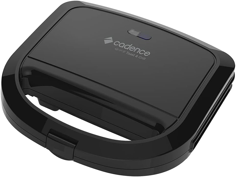 Sandwichera eléctrica Cadence Toast &amp; Grill, negra, 750 W, 220 V, SAN260