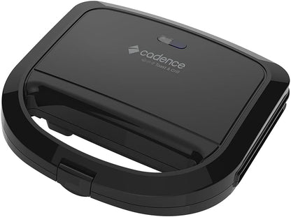 Sandwichera eléctrica Cadence Toast &amp; Grill, negra, 750 W, 220 V, SAN260