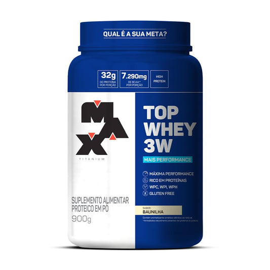 Max Titanium Top Whey 3W Mais Performance 900G Baunilha