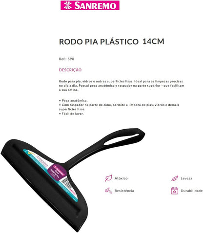 Sanremo - Rodo de Pia Plástico de 14 cm, Linha Casar