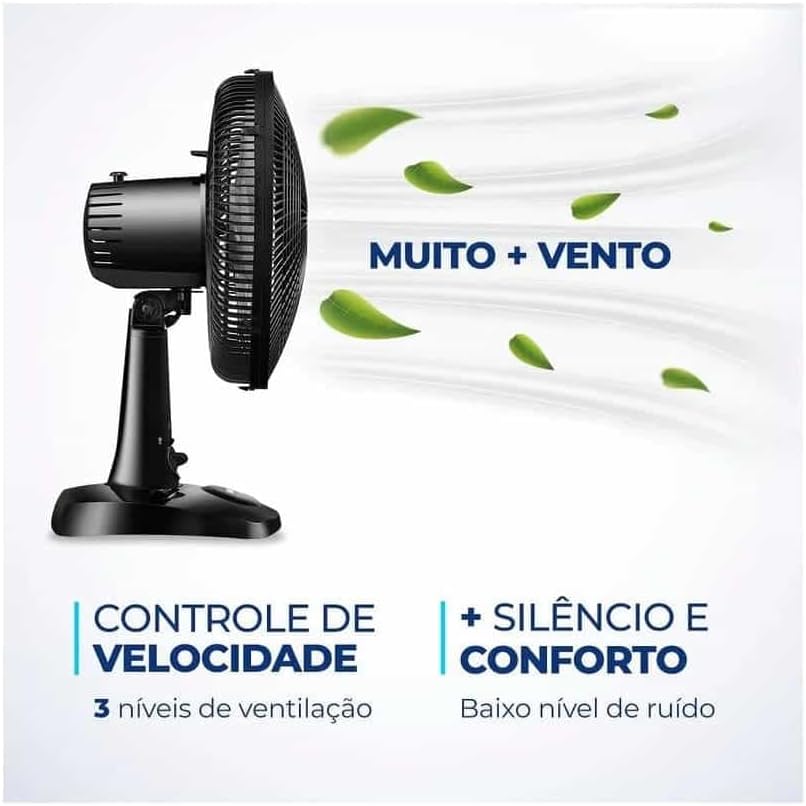 Ventilador de Mesa 30cm Super Power, Mondial, Preto, 60W, 220V
