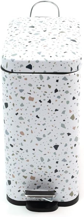 Oikos - Lixeira Retangular 5L de Metal com Pedal Granilite