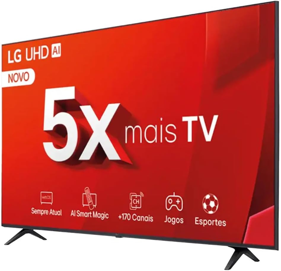 Smart TV 4K 50" LG UHD 50UT8050 Processador α5 Ger7 AI Alexa/Chromecast integrado Otimizador de Jogos webOS 24 Controle Smart Magic