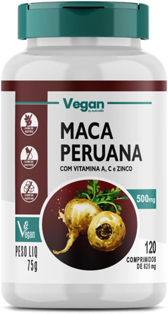 Nutralin Maça Peruana Pura Original 500Mg 120 Comprimidos Vegano