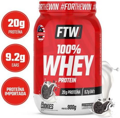 FTW Whey Protein 100% - Suplemento Proteico para Atletas - Pote 900g