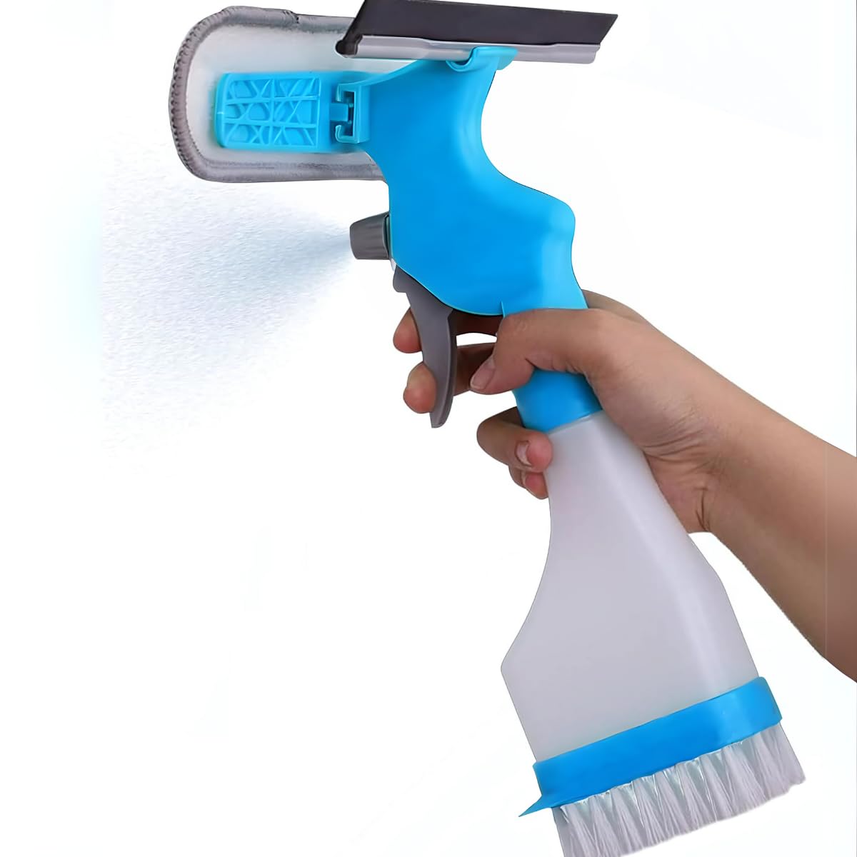 Limpador com Rodo e Spray, Ferramenta 4 em 1 para Limpeza de Vidros, Espelhos, Azulejos