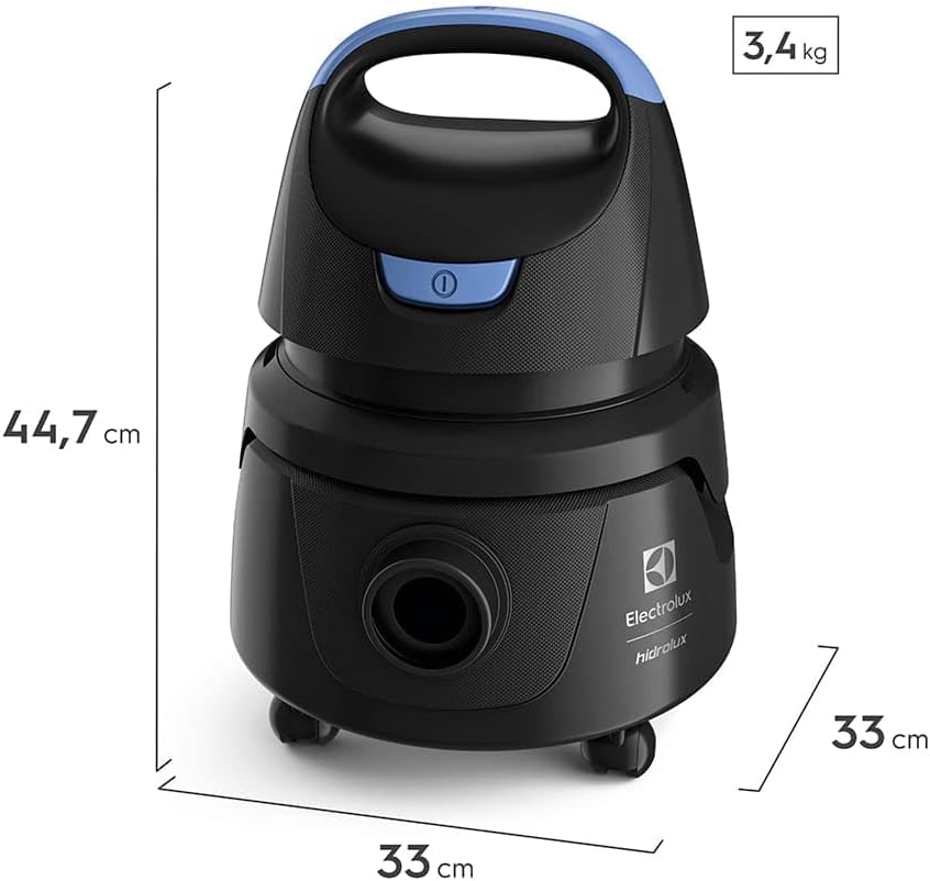 Aspirador água pó Electrolux compacto potente função sopro 1400W 12 L total 5 L util protetor termico AWD01 127v