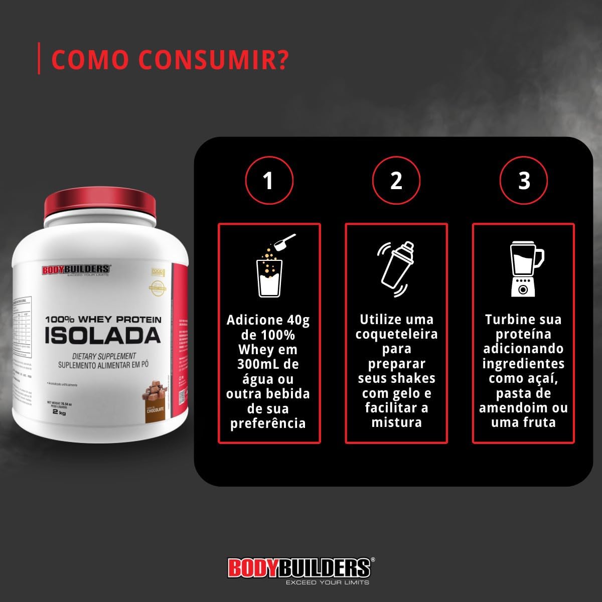 Whey Protein 100% Isolada Chocolate 2kg - Bodybuilders
