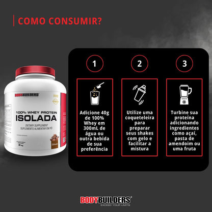 Whey Protein 100% Isolada Chocolate 2kg - Bodybuilders