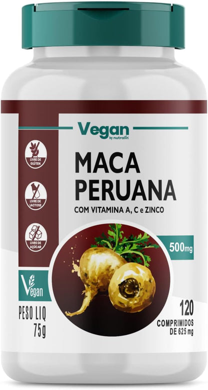 Nutralin Maça Peruana Pura Original 500Mg 120 Comprimidos Vegano