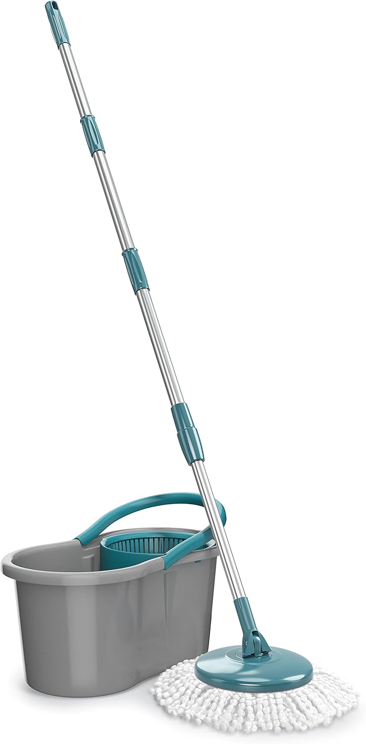 Mop Giratório Fit, Balde 8 litros, limpa, centrifuga, lava e seca, Flash Limp