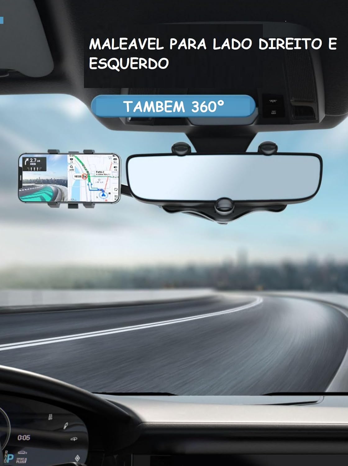 Suporte de Celular Veicular Universal - Trava Automática Giratório 360°