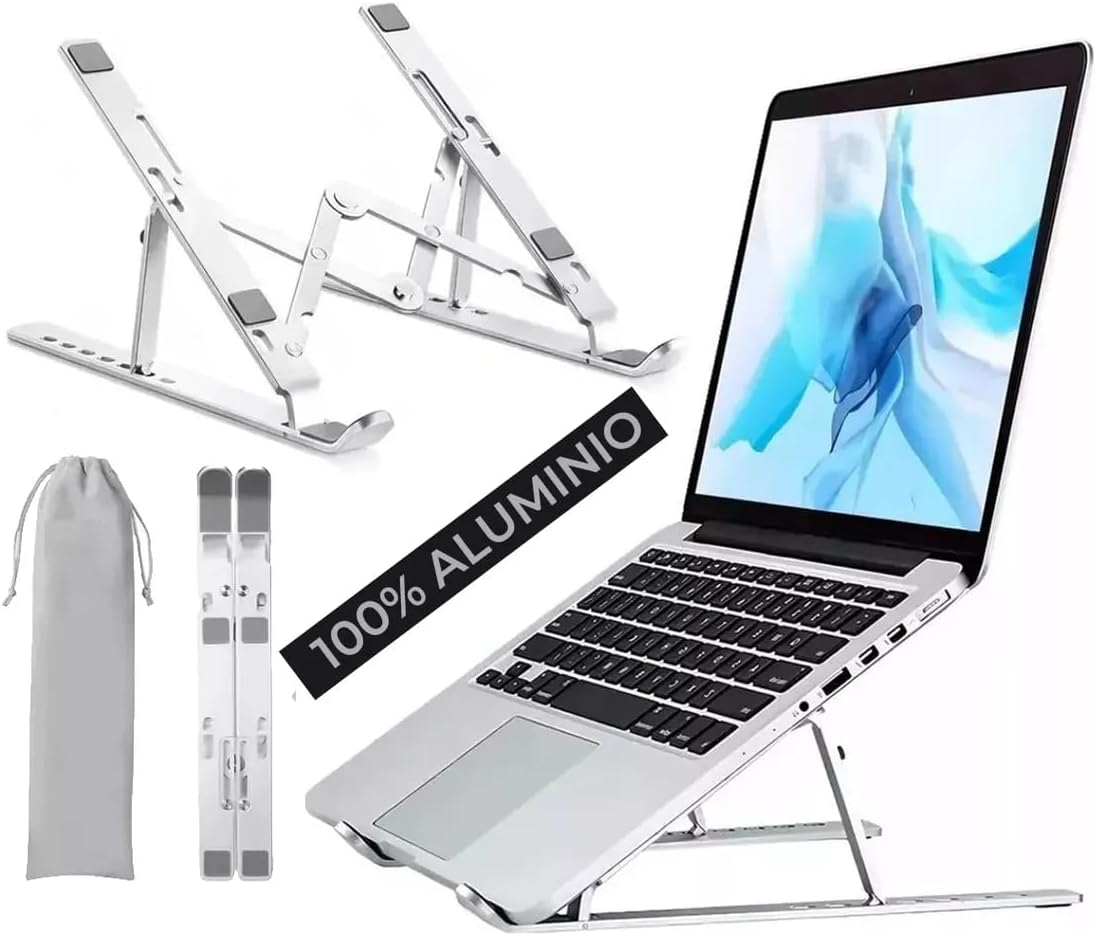 Suporte para Notebook em Alumínio Dobrável em 6 Ângulos - Com estojo para armazenagem