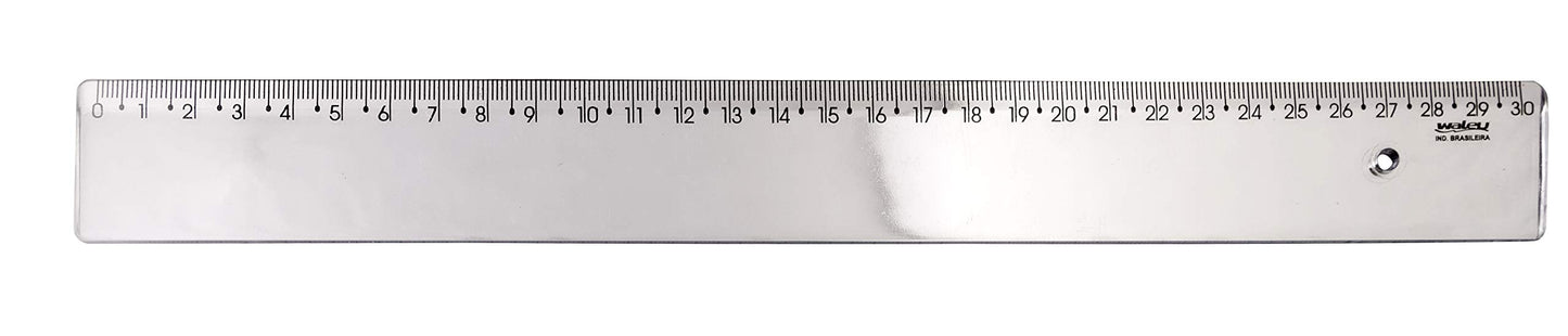 Regua 30cm New Line Prata
