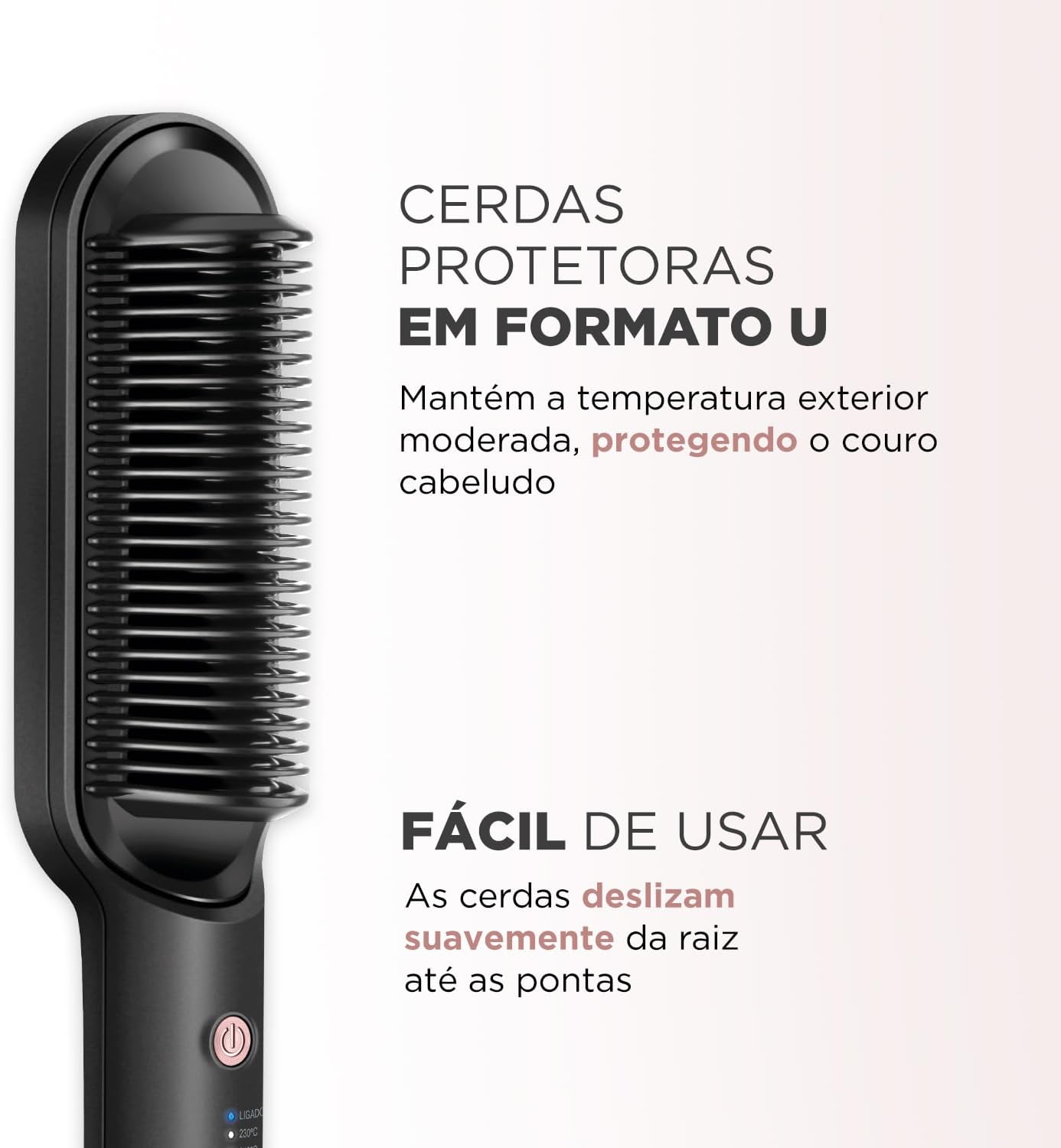 Cepillo alisador Black Rose, Mondial, Negro/Rosa, 36 W, Bivolt