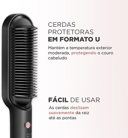 Cepillo alisador Black Rose, Mondial, Negro/Rosa, 36 W, Bivolt