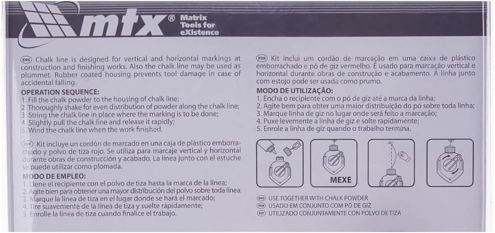 Carrete de tiza para paneles de yeso Mtx de 30 m - Tubo de tiza