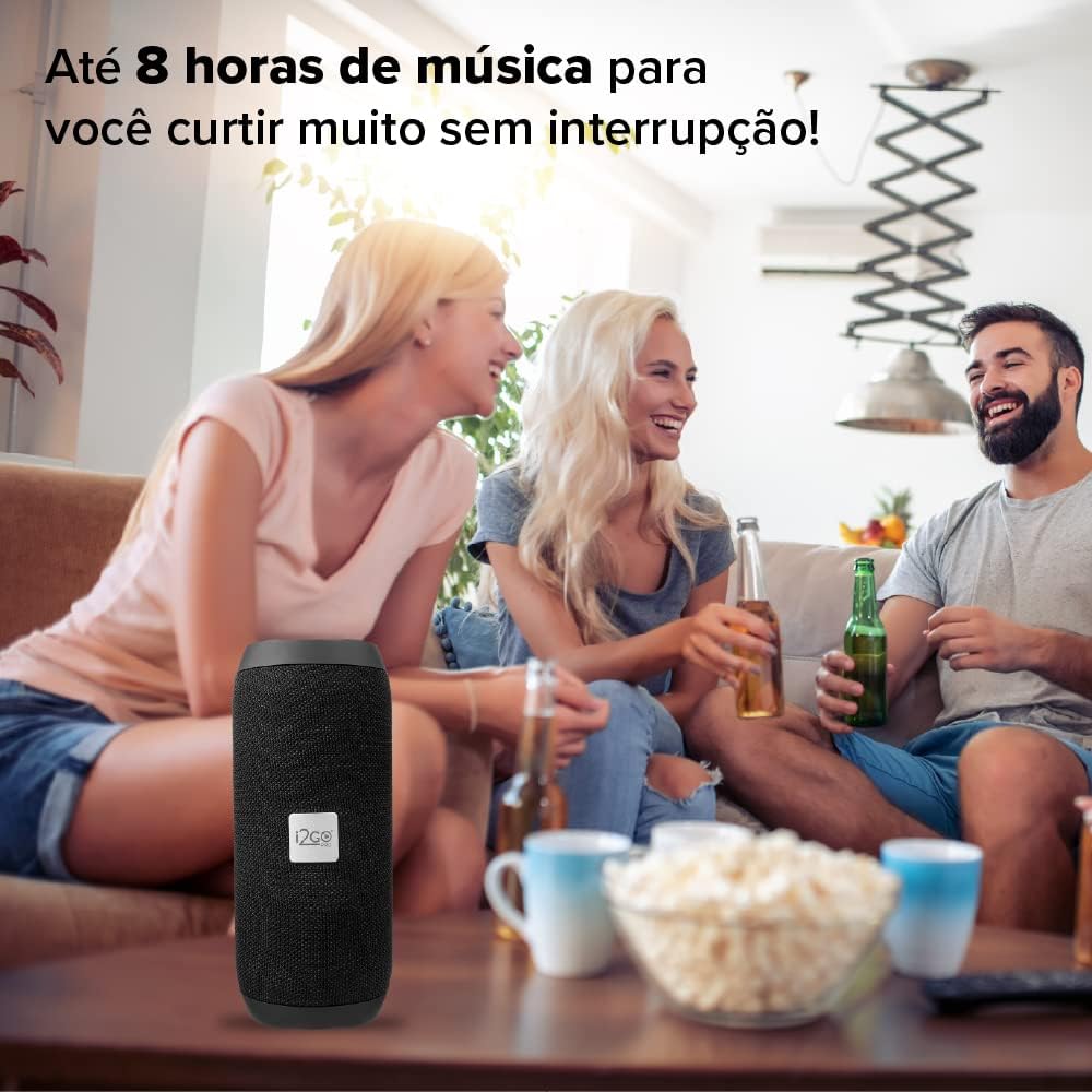 I2GO, Caixa De Som Bluetooth Essential Sound Go, 10W RMS, Resistente à Água, Preto