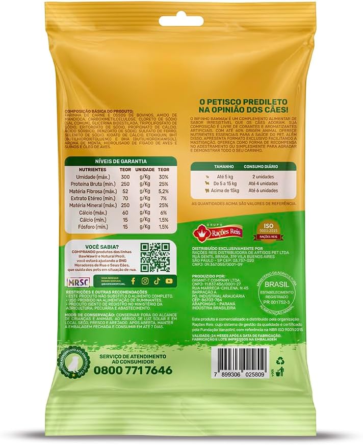 Bifinho Baw Waw Dental Care Sabor Menta 50g