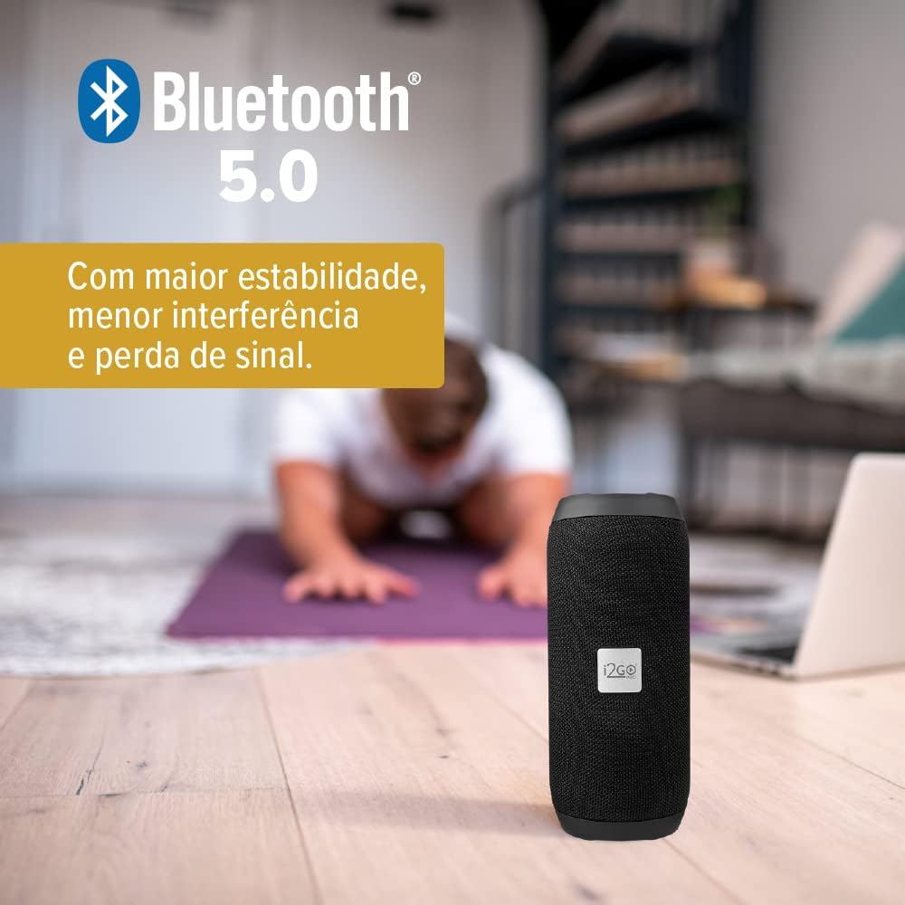 I2GO, Caixa De Som Bluetooth Essential Sound Go, 10W RMS, Resistente à Água, Preto