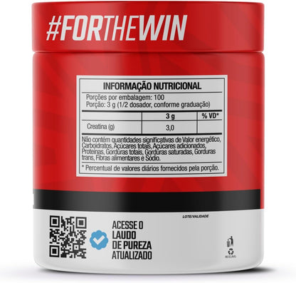 FTW Creatina Monohidratada 100% Pura - Explosão de Energia, Força e Resistência - Absorção Rápida para Ganho de Massa e Performance - Pote 300g