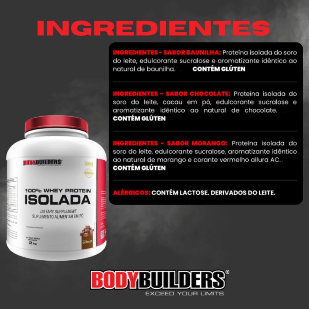 Whey Protein 100% Isolada Chocolate 2kg - Bodybuilders
