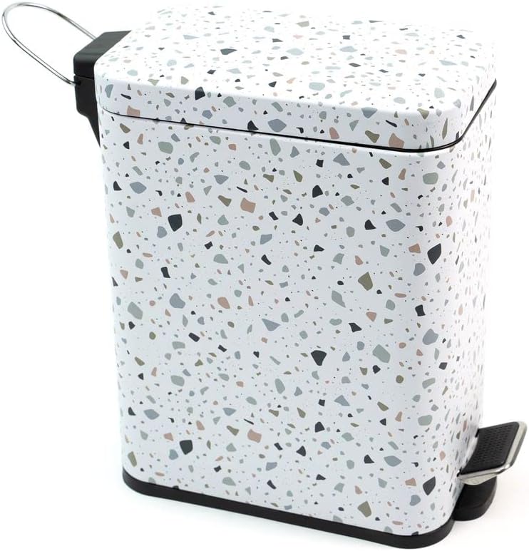 Oikos - Lixeira Retangular 5L de Metal com Pedal Granilite