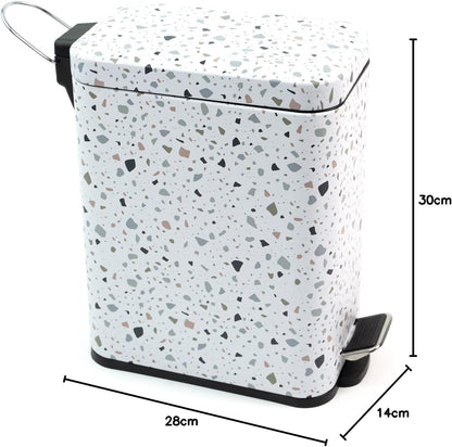 Oikos - Lixeira Retangular 5L de Metal com Pedal Granilite