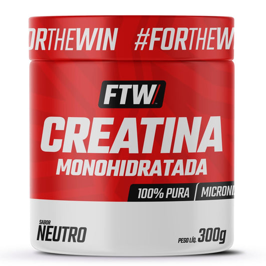 FTW Creatina Monohidratada 100% Pura - Explosão de Energia, Força e Resistência - Absorção Rápida para Ganho de Massa e Performance - Pote 300g
