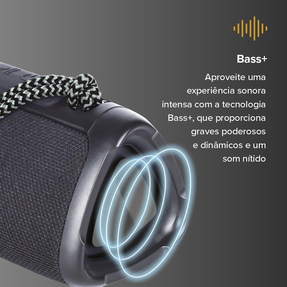 I2GO, Caixa De Som Bluetooth 3 Angle Sound. 12W RMS, Resistente à Água, Preto
