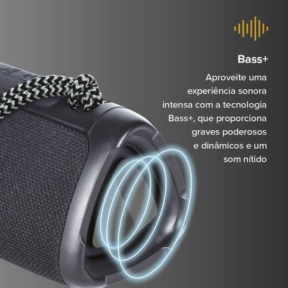 I2GO, Caixa De Som Bluetooth 3 Angle Sound. 12W RMS, Resistente à Água, Preto