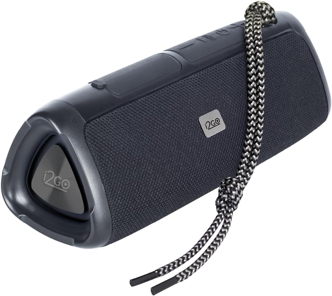 I2GO, Caixa De Som Bluetooth 3 Angle Sound. 12W RMS, Resistente à Água, Preto